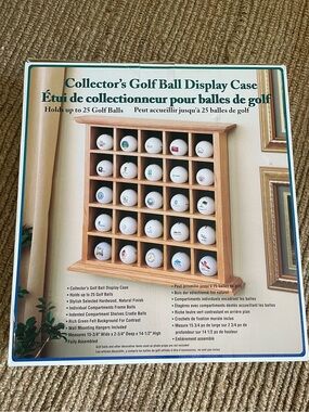 Collector's Golf Ball Display Case - Natural Wood
